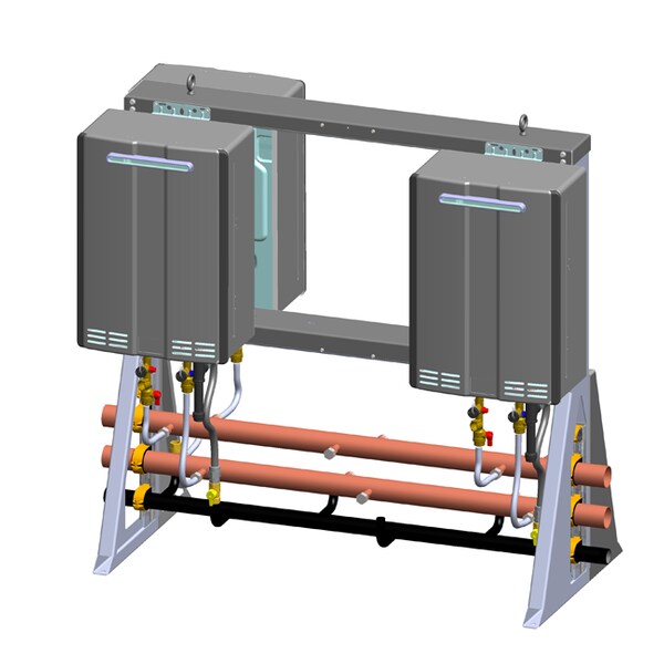 3-Unit Free Standing Rack, Back-To-Back, (On 6-Unit Frame)
